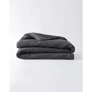 Baloo French Linen Full Queen 60x80 Duvet Cover Charcoal & Standard Shams Set